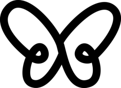 Butterfly Simple Gross Outline Shape From Top View Line Art Illustration Svg, Free Vectors File